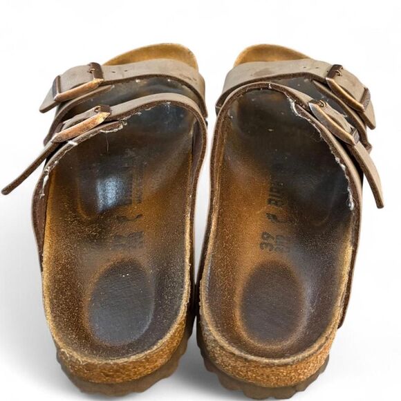 Womens Birkenstock Arizona Sandals With Leather Straps SZ 8 - Picture 2 of 3